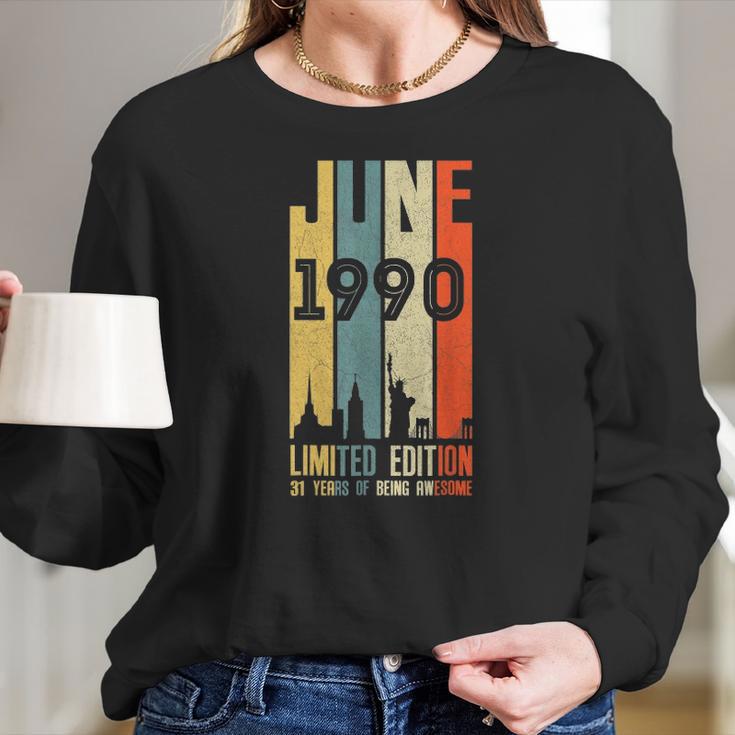 31St Birthday Decorations June 1990 Men Women 31 Years Old Women Long Sleeve Tshirt