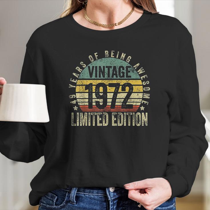 50 Year Old Gifts Vintage 1972 50Th Birthday Women Long Sleeve Tshirt