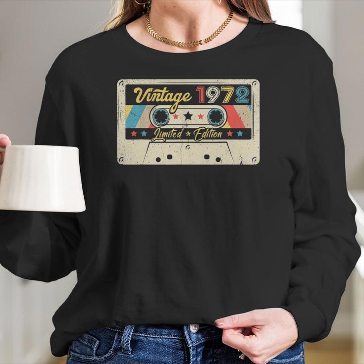 50 Years Old Vintage 1972 Cassette Tape 50Th Birthday Outfit Women Long Sleeve Tshirt