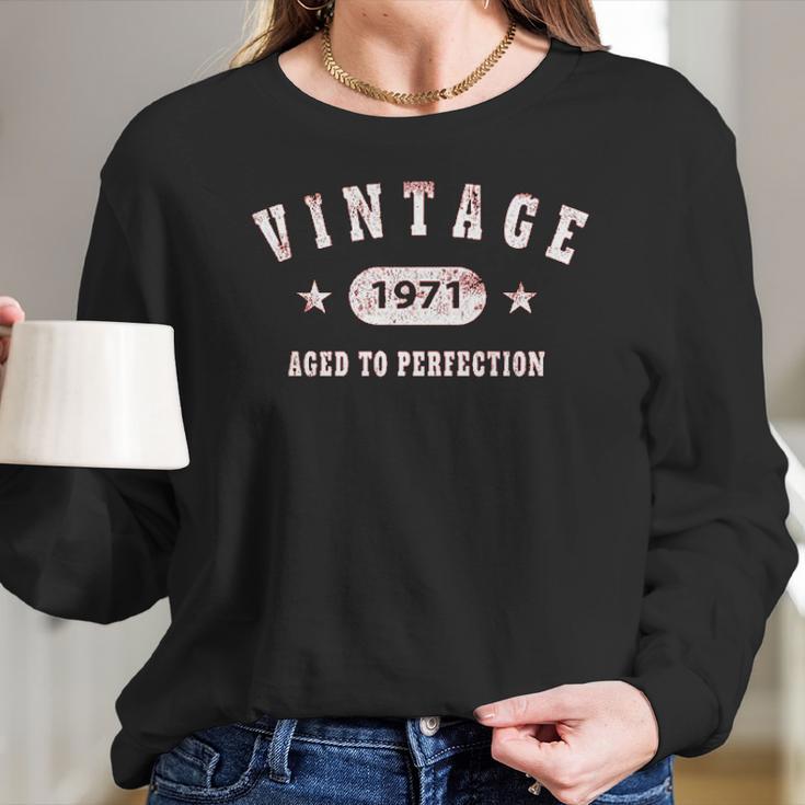 50Th Birthday Gift Vintage 1971 Aged To Perfection Women Long Sleeve Tshirt