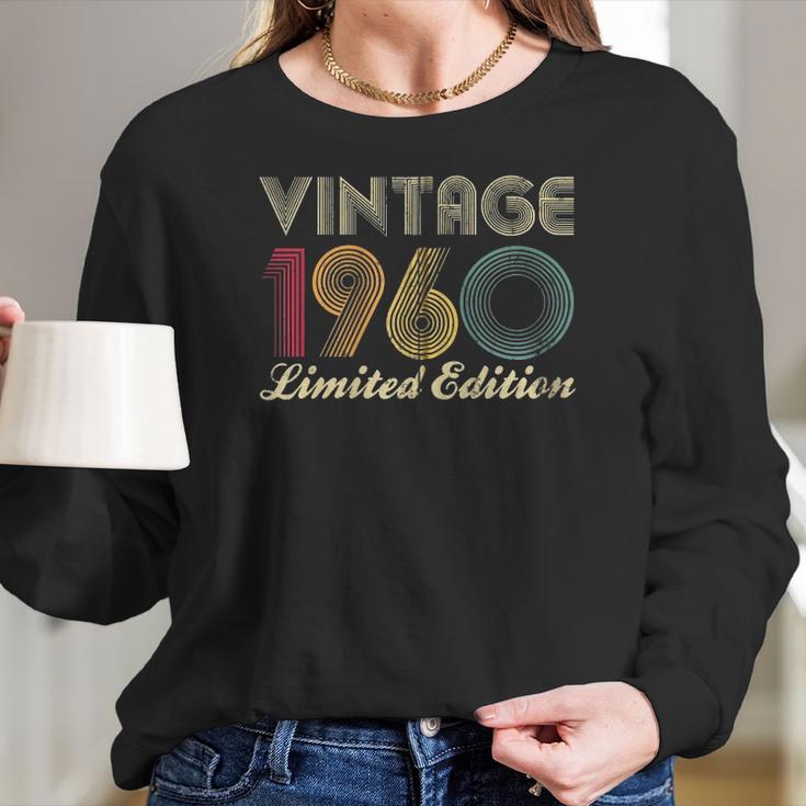 60Th Birthday Gift 1960 Vintage Limited Edition 60 Years Old Zip Women Long Sleeve Tshirt