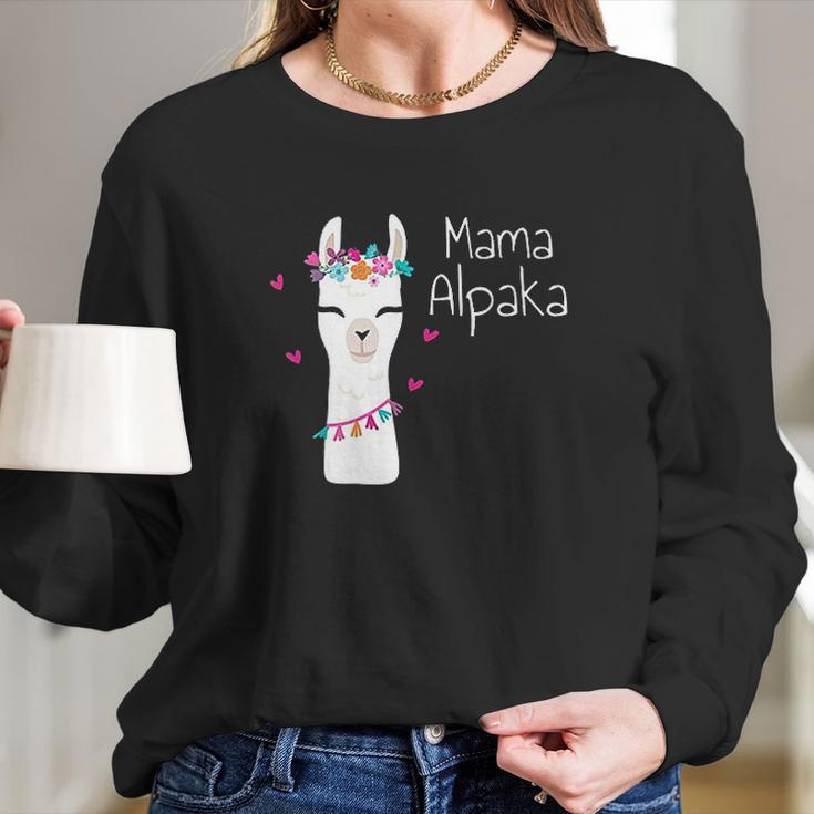 Alpaca Mama Funny Cute Mom Gift Women Long Sleeve Tshirt