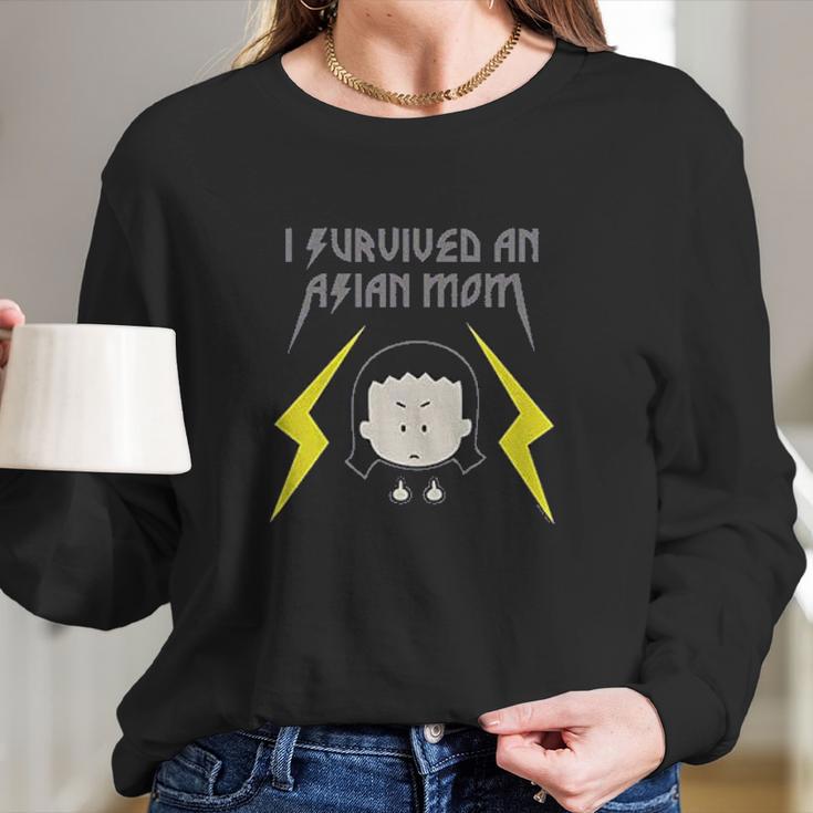 Angry Little Asian Girl I Survived An Asian Mom Women Long Sleeve Tshirt