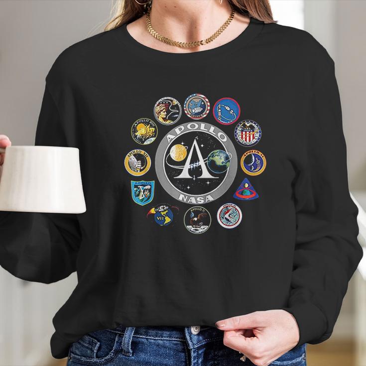 Apollo Missions Patch Badge Nasa Space Program Women Long Sleeve Tshirt