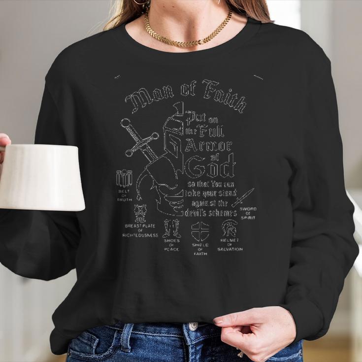 Armor Of God Man Of Faith Print Enjoyable Gift 2022 Women Long Sleeve Tshirt