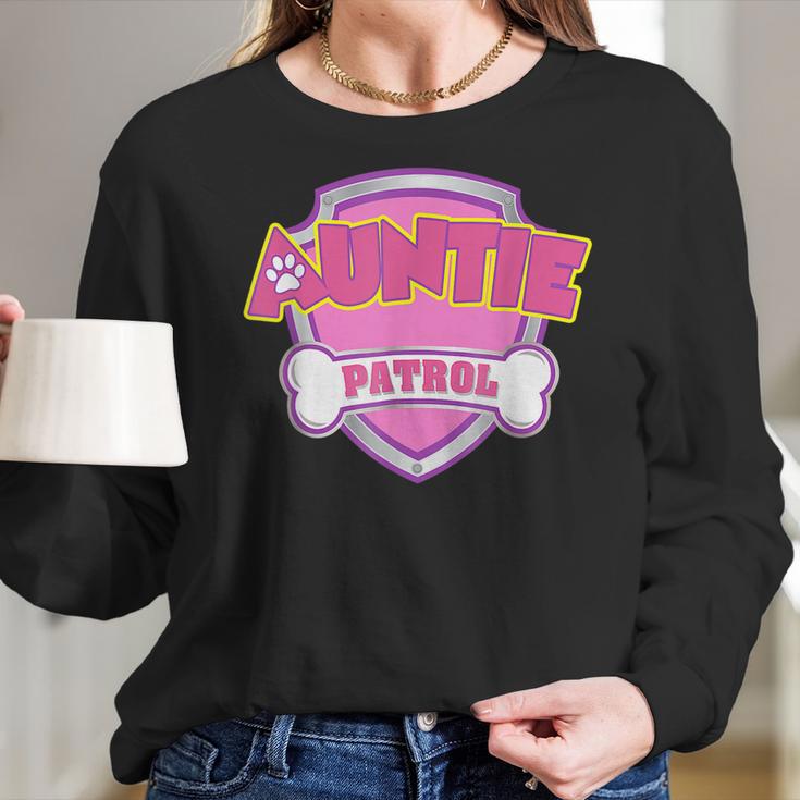 Auntie Patrol - Dog Mom Dad Funny Gift Birthday Party Women Long Sleeve Tshirt