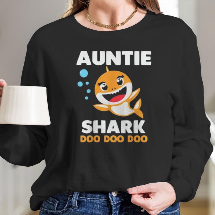 Baby Shark Auntie Shark Doo Doo Doo Women Long Sleeve Tshirt