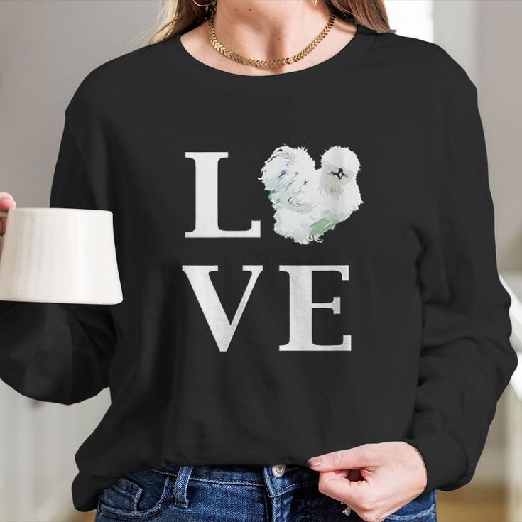 Backyard Silkie Chicken Love Women Long Sleeve Tshirt