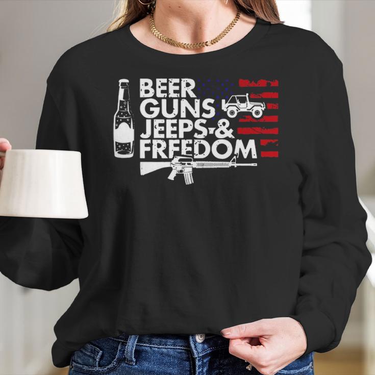 Beer Guns Jeeps & FreedomWomen Long Sleeve Tshirt