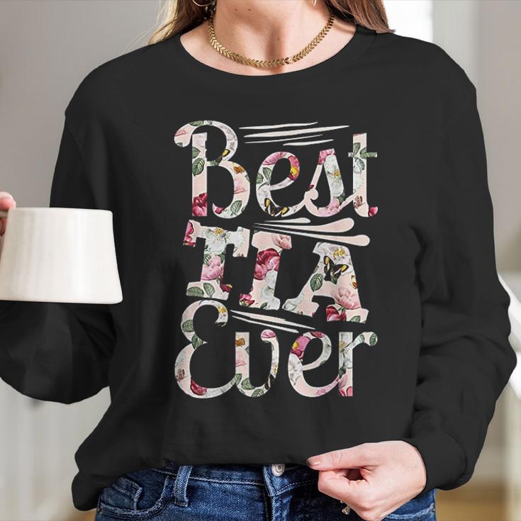 Best Tia Ever Design Auntie Gift Graphic Tia Favorita Women Long Sleeve Tshirt