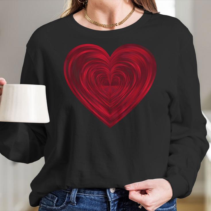 Big Red Heart Classic Valentines Day Women Men Kids Women Long Sleeve Tshirt