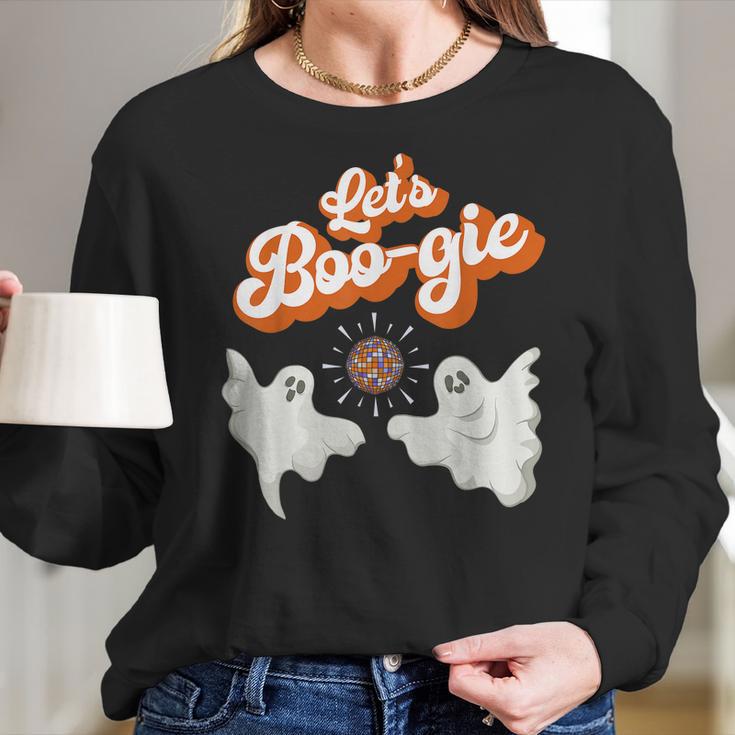 Lets Boo-Gie Retro Disco 70S Ghosts Lets Boogie Halloween Men Women T-Shirt Graphic Print Casual Unisex Tee Women Long Sleeve Tshirt