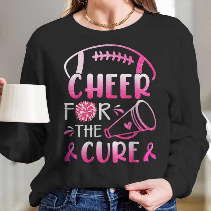 Breast Cancer Awareness Cheer For The Cure V2 Men Women T-Shirt Graphic Print Casual Unisex Tee Women Long Sleeve Tshirt