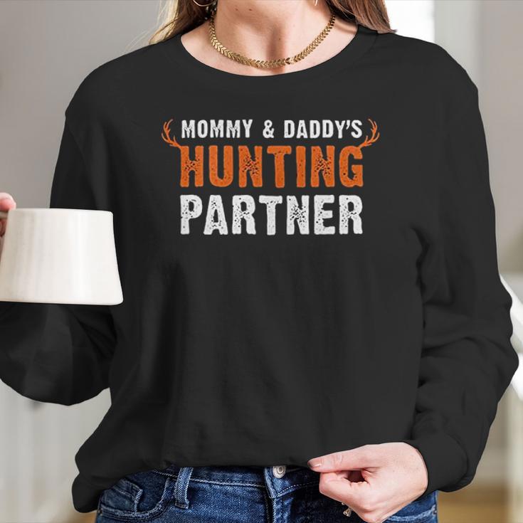 Brisco Brands Mommy And Daddy Hunting Partner Newborn Baby Boy Girl Romper Women Long Sleeve Tshirt