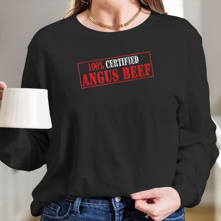 Certified Angus Beef Cattle Vintage Stamp Logo Gift Women Long Sleeve Tshirt