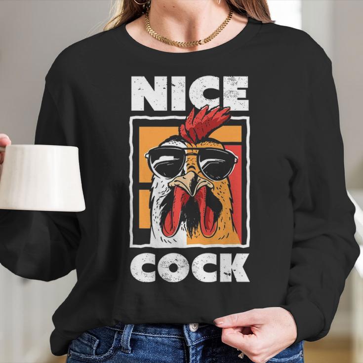 Chicken Farming Funny Nice Cock Women Long Sleeve Tshirt