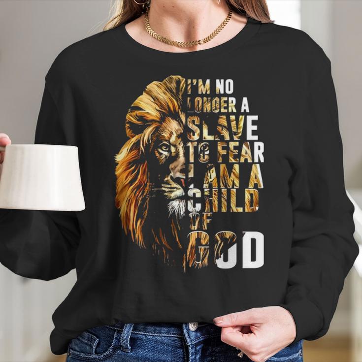 Christian Lion Jesus Im No Longer A Slave To Fear Km Women Long Sleeve Tshirt