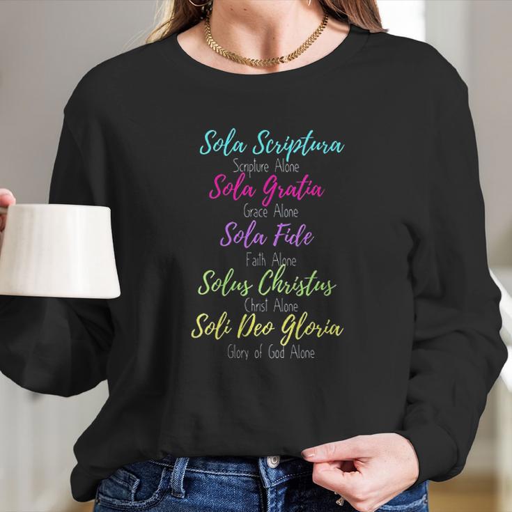 Christian Reformed Women Soli Deo Gloria Five Solas Women Long Sleeve Tshirt