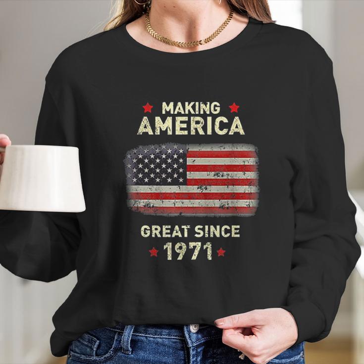 Cool 1971 Bday Funny Vintage 50Th Birthday Women Long Sleeve Tshirt