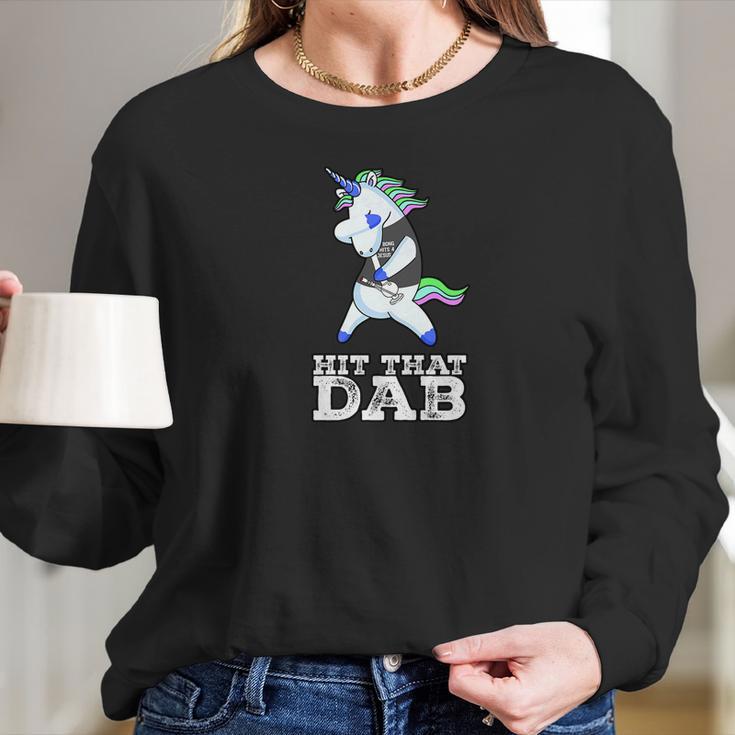 Cool Dabbing Unicorn Bong 4 Jesus Women Long Sleeve Tshirt