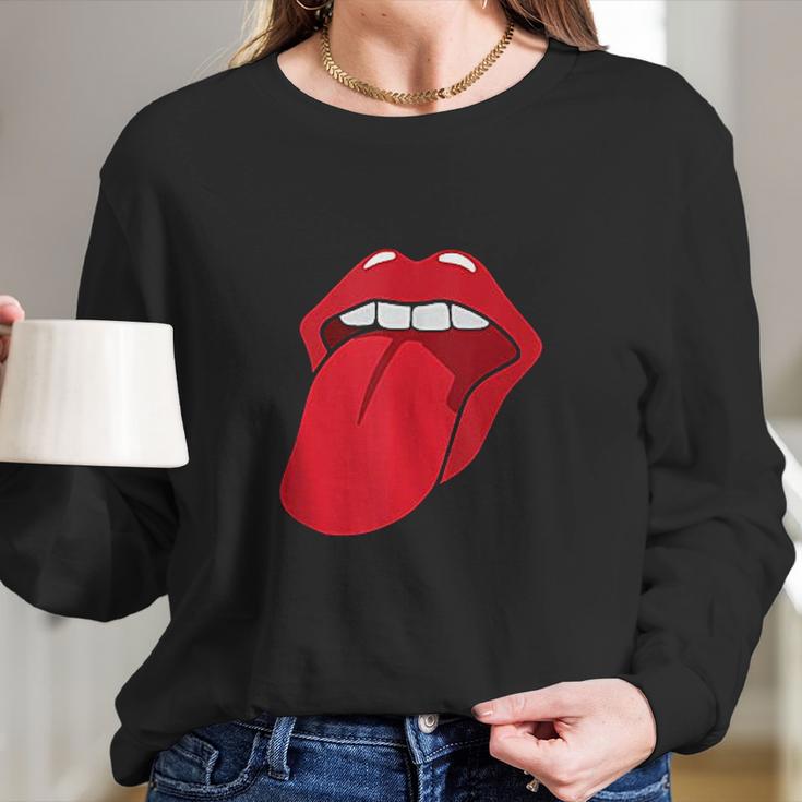 Cool Lips Bite Kiss Me Red Lips Mothers Day Gift Women Long Sleeve Tshirt