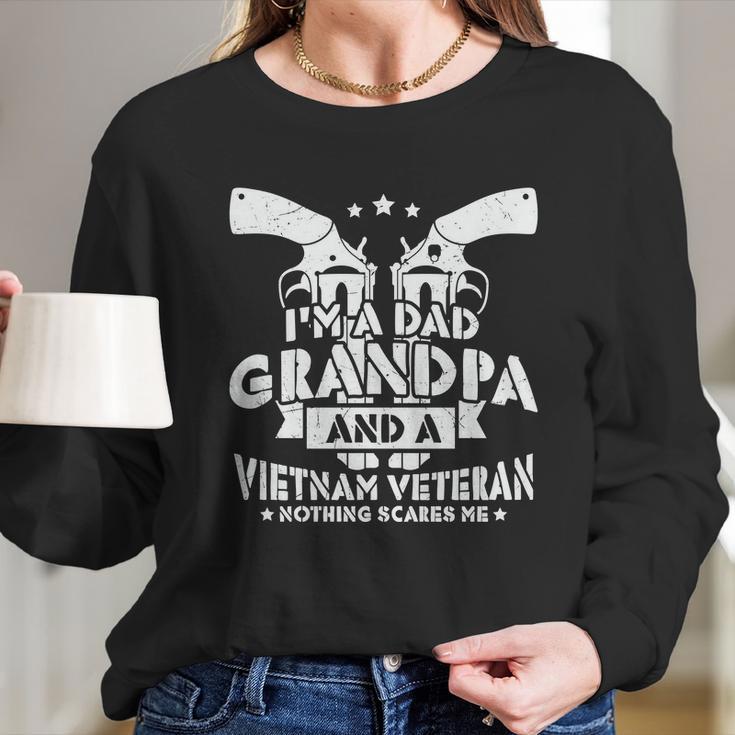 Im A Dad Grandpa And Vietnam War Veteran Retired Soldier Veteran Day Graphic Design Printed Casual Daily Basic Women Long Sleeve Tshirt