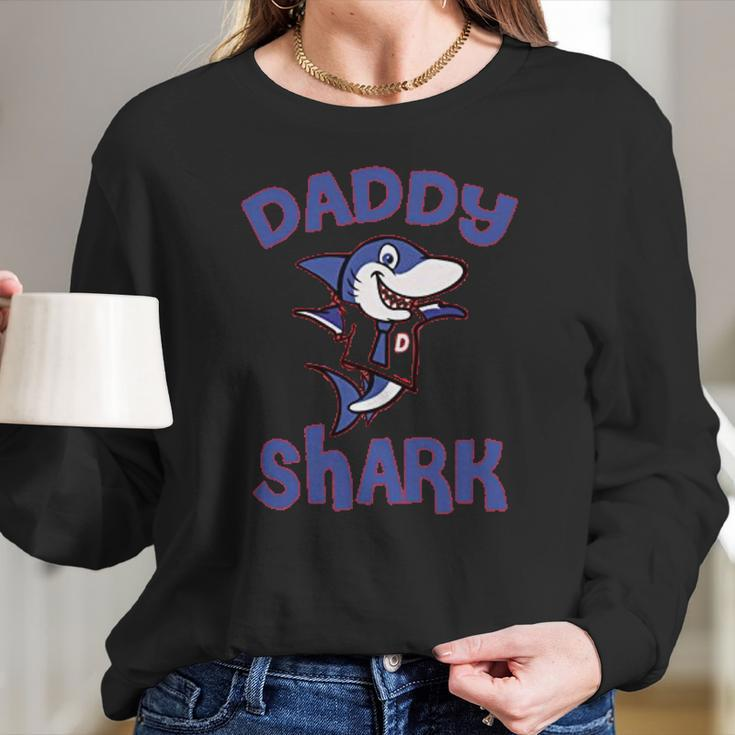 Daddy Shark Lover Best Christmas Gifts For Dad Women Long Sleeve Tshirt