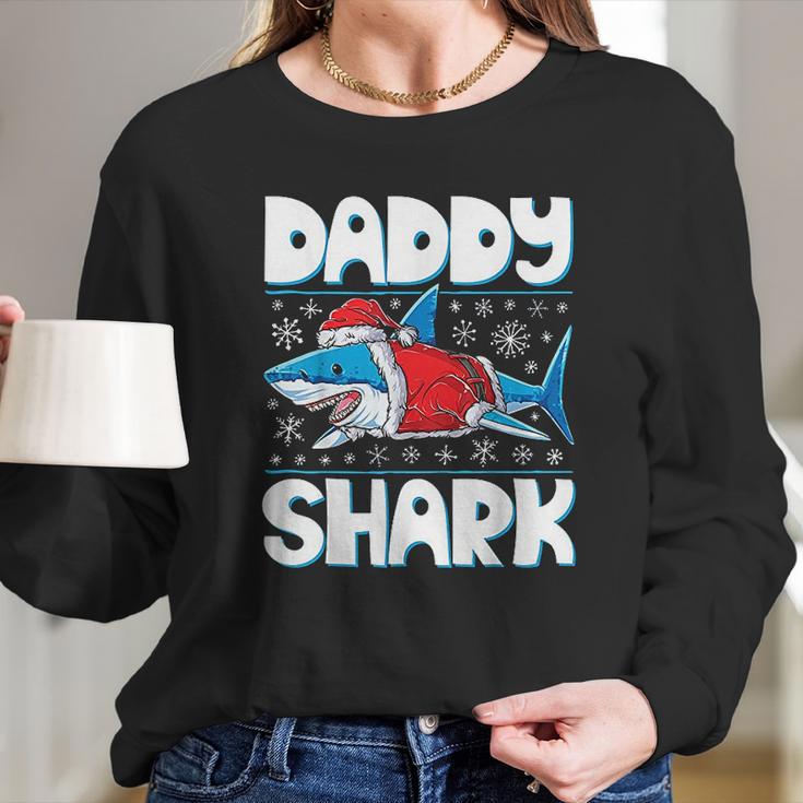 Daddy Shark Santa Christmas Family Matching Women Long Sleeve Tshirt