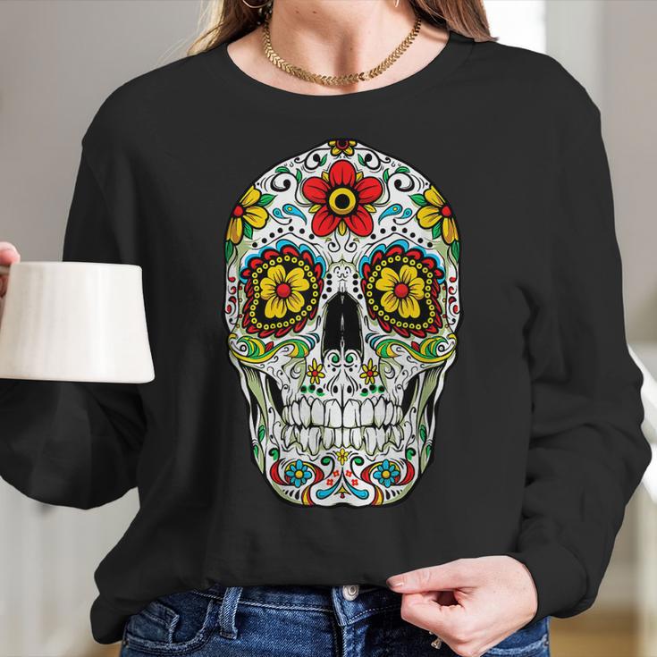 Day Of The Dead Sugar Skull Funny Cinco De Mayo Men Women Men Women T-Shirt Graphic Print Casual Unisex Tee Women Long Sleeve Tshirt