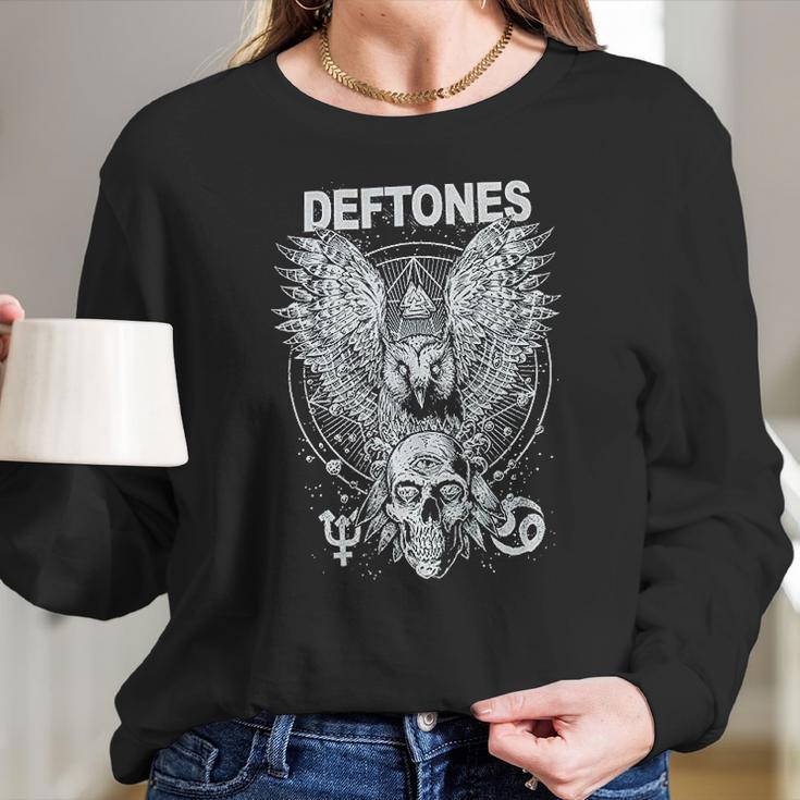 Deftones Owl And Skull Women Long Sleeve Tshirt