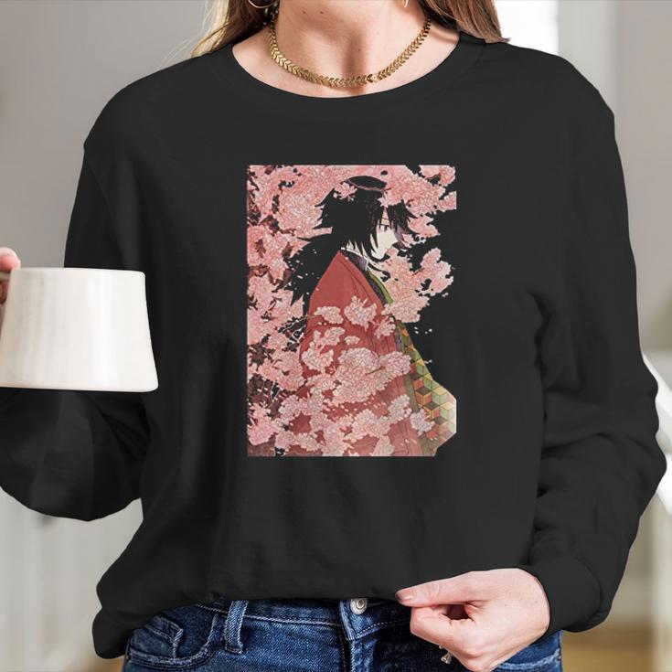 Demon Slayer Kimetsu No Yaiba Flowers Women Long Sleeve Tshirt