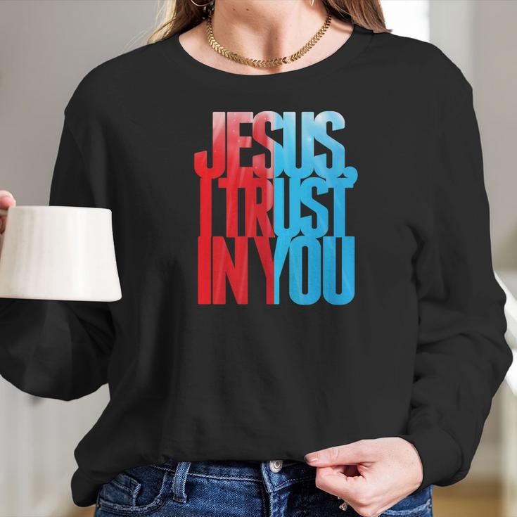 Divine Mercy Jesus I Trust In You St Faustina Women Long Sleeve Tshirt