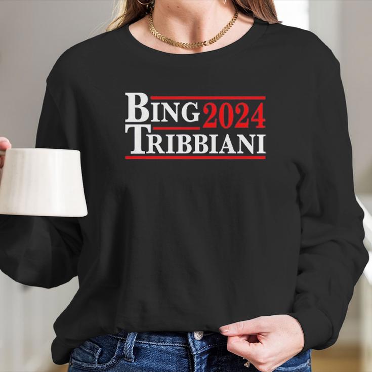 Donkey Tees Bing Tribbiani Election 2024 Women Long Sleeve Tshirt