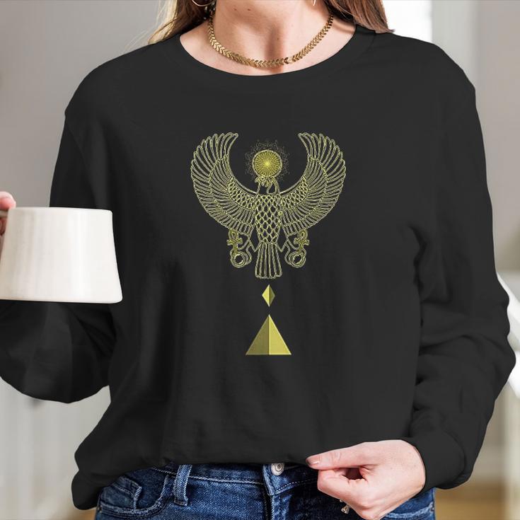 Egyptian Ancient Egypt God Golden Horus Women Long Sleeve Tshirt