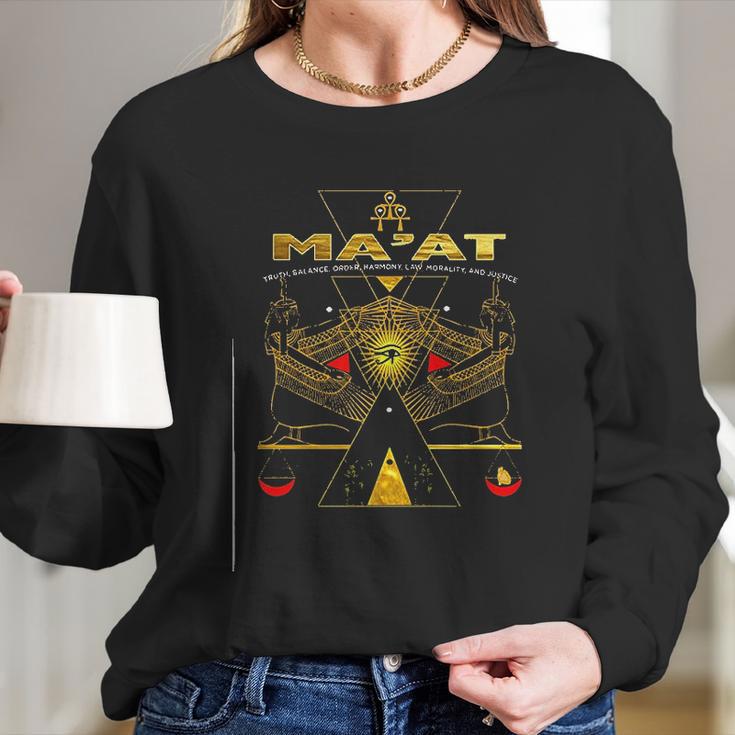 Egyptian Kemetic Goddess Maat Women Long Sleeve Tshirt