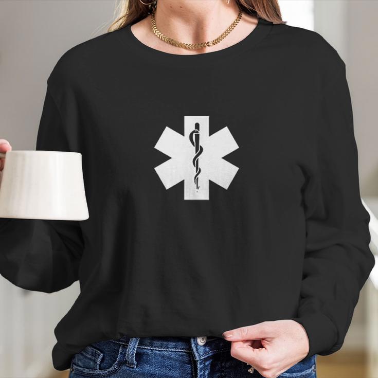 Ems Star Of Life Medevac Medic Nurse Emt Rescue Services Women Long Sleeve Tshirt