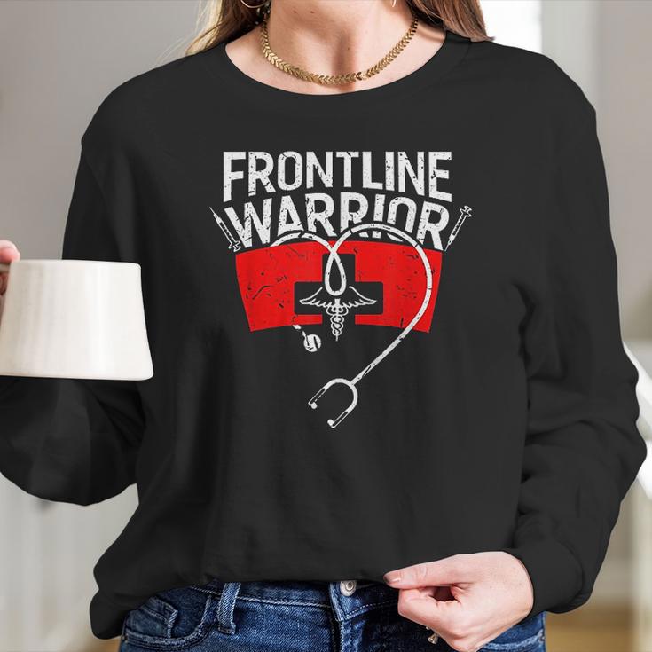 Frontline Warrior Cna Nurse Doctor Healthcare Worker Women Long Sleeve Tshirt