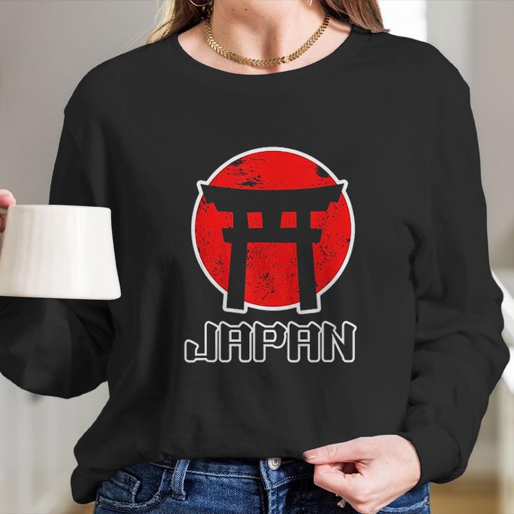 Funny Asia Japan Japanese Gate Torii Flag Women Men Kids Women Long Sleeve Tshirt