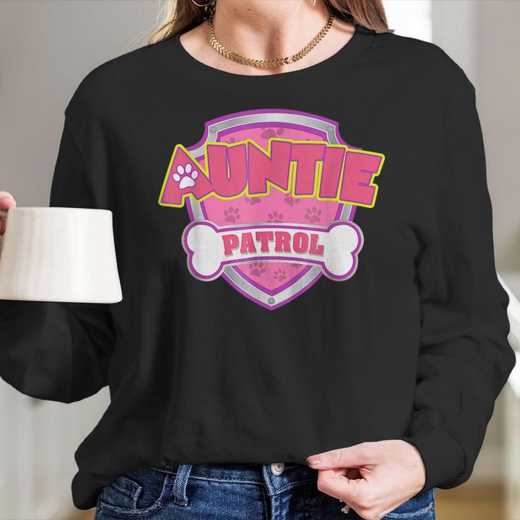 Funny Auntie Patrol - Dog Mom Dad For Men Women Women Long Sleeve Tshirt