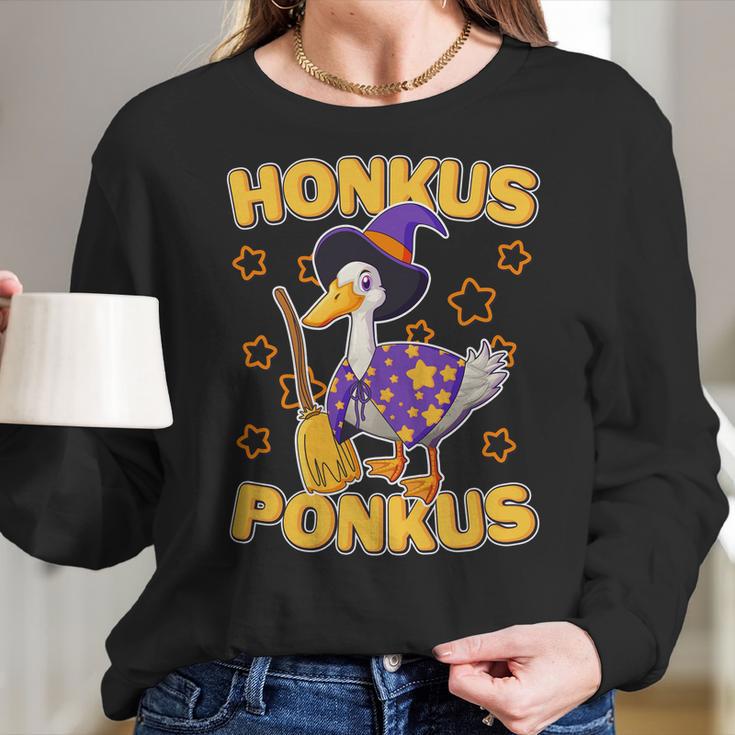 Funny Halloween Honkus Ponkus Duck Women Long Sleeve Tshirt