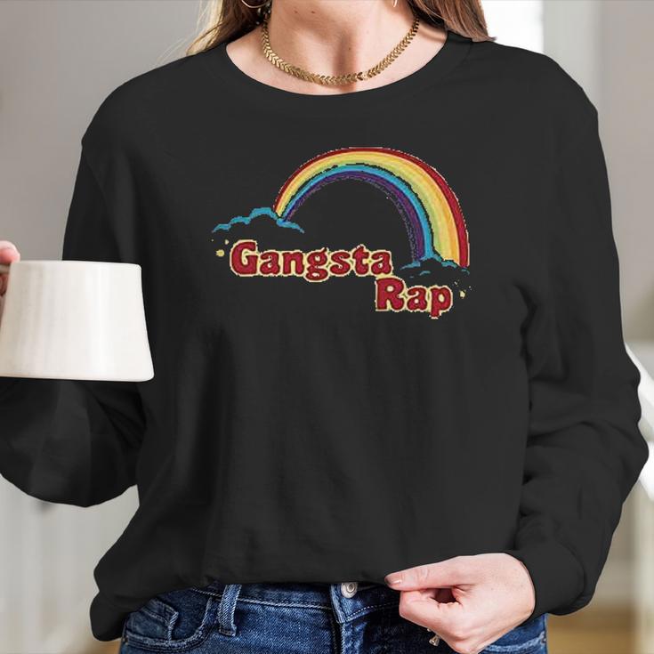 Gangsta Rap Retro Rainbow Women Long Sleeve Tshirt