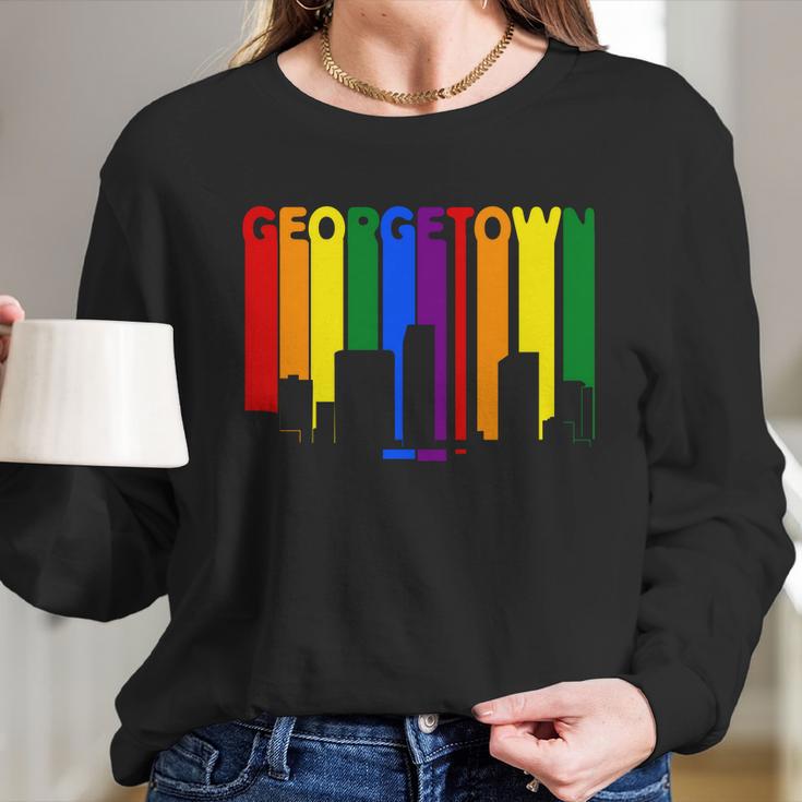 Georgetown Capital Country Lgbt Pride Rainbow Women Long Sleeve Tshirt