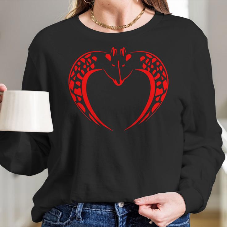 Giraffes In Love Valentines Day Women Long Sleeve Tshirt