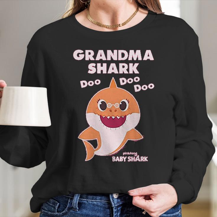 Grandma Shark Doo Doo Doo Baby Shark Nana Women Long Sleeve Tshirt