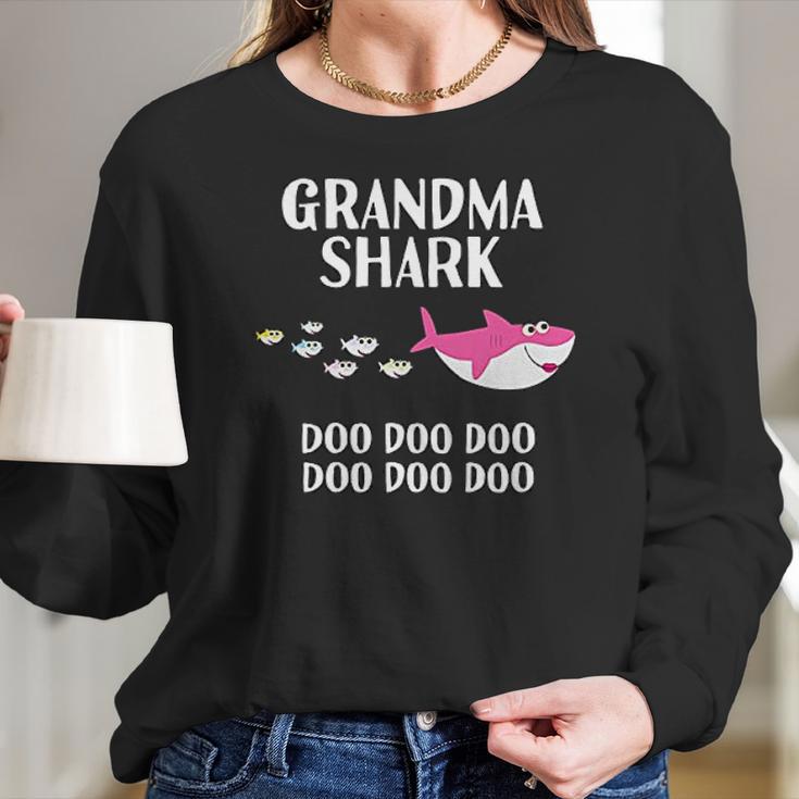 Grandma Shark Doo Doo Grandma Mothers Day Women Long Sleeve Tshirt