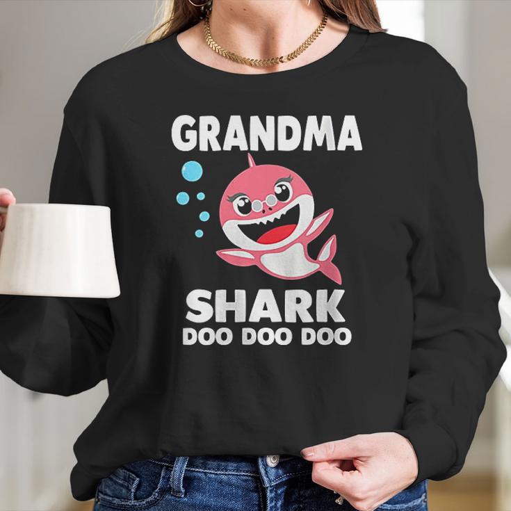 Grandma Shark Funny Mothers Day Gift Women Long Sleeve Tshirt