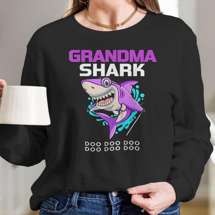 Grandma Shark Mothers Day Gift From Husband Son Women Long Sleeve Tshirt