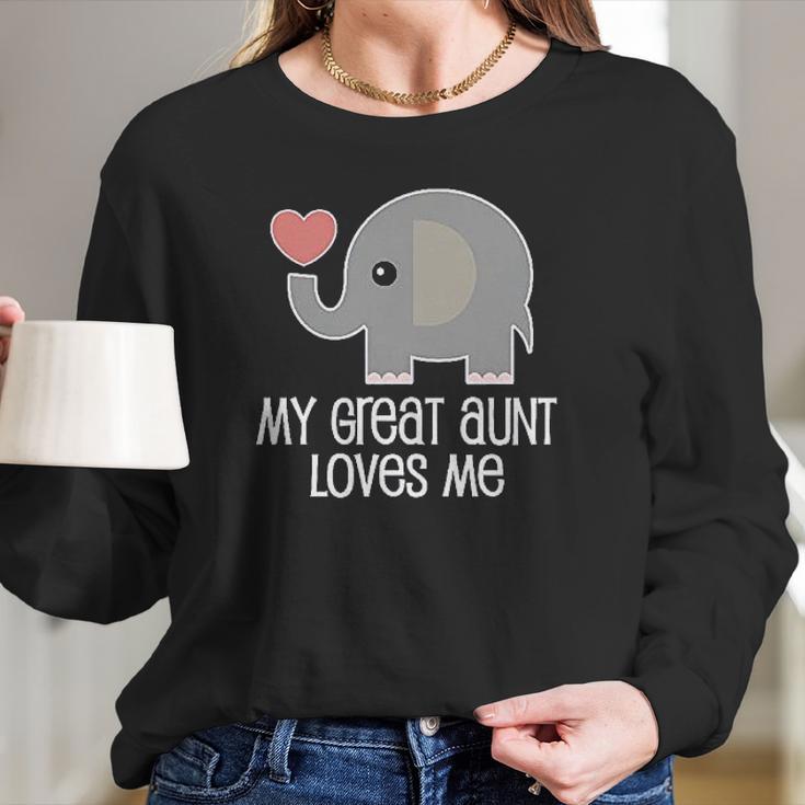 Great Aunt Loves Me Elephant Infant Creeper Women Long Sleeve Tshirt