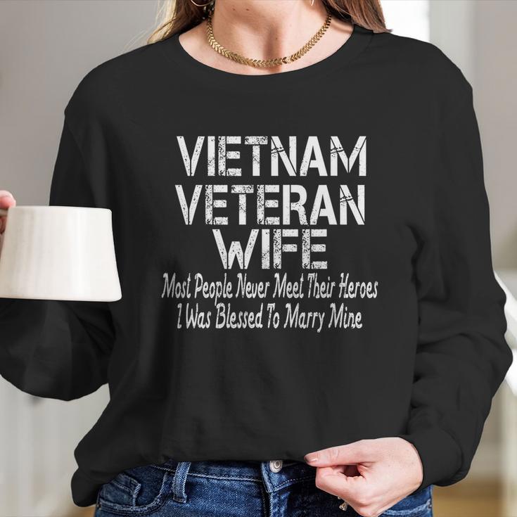 Great Vietnam Veteran Wife Gift Graphic Design Printed Casual Daily Basic V2 Women Long Sleeve Tshirt