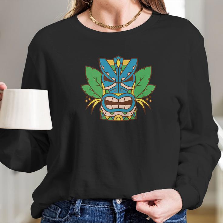 Hawaiian Tiki God Totem Women Long Sleeve Tshirt